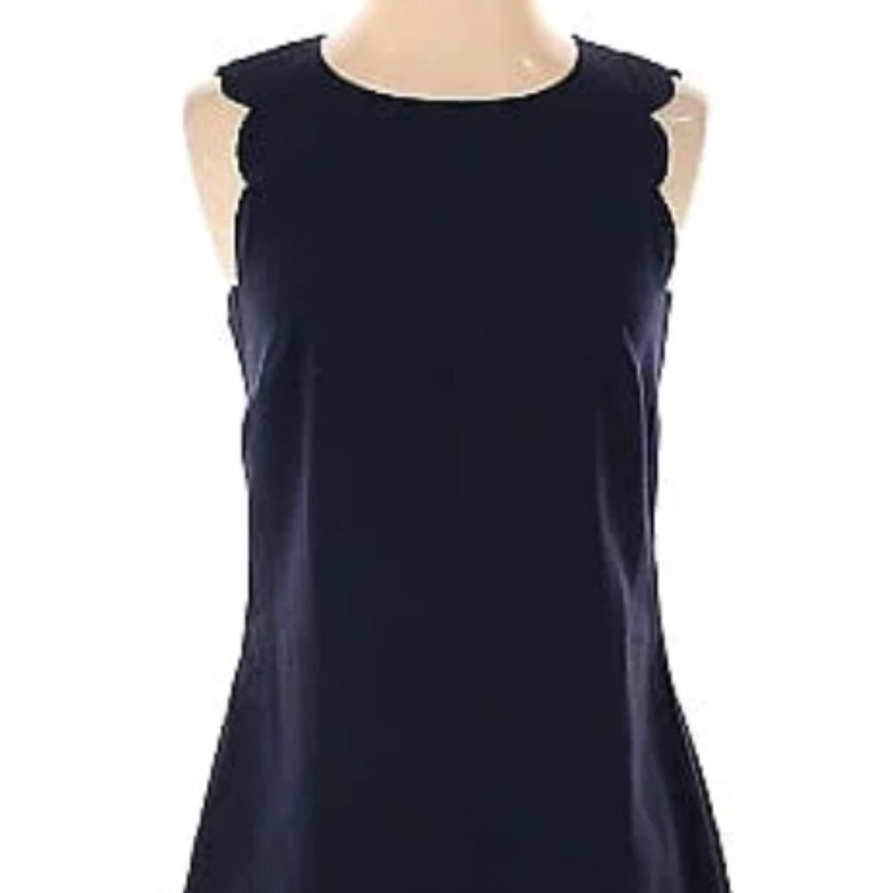 EUC J. Crew Navy Scallop Dress Stretchy *sz 2*